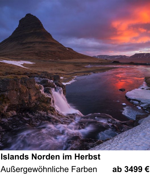 Vielseitiger Fotoworkshop rund um Islands Norden im Herbst: Außergewöhnliche Farben