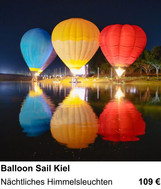 Vielseitiger Fotoworkshop rund um Balloon Sail Kiel: Nächtliches Himmelsleuchten