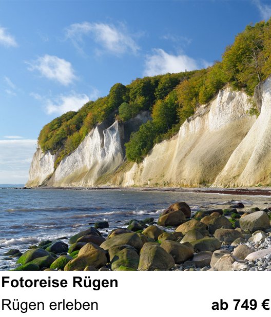Vielseitiger Fotoworkshop rund um Fotoreise Rügen: Rügen erleben